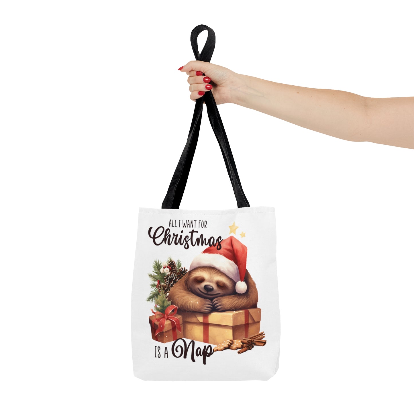 Tote Bag, Christmas, Sloth, Personalised/Non-Personalised Tote bag