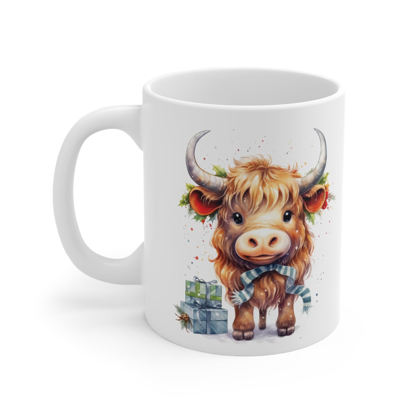 Personalised/Non Personalised Highland Cow, Ceramic Mug 11oz, Highland Cow Mug