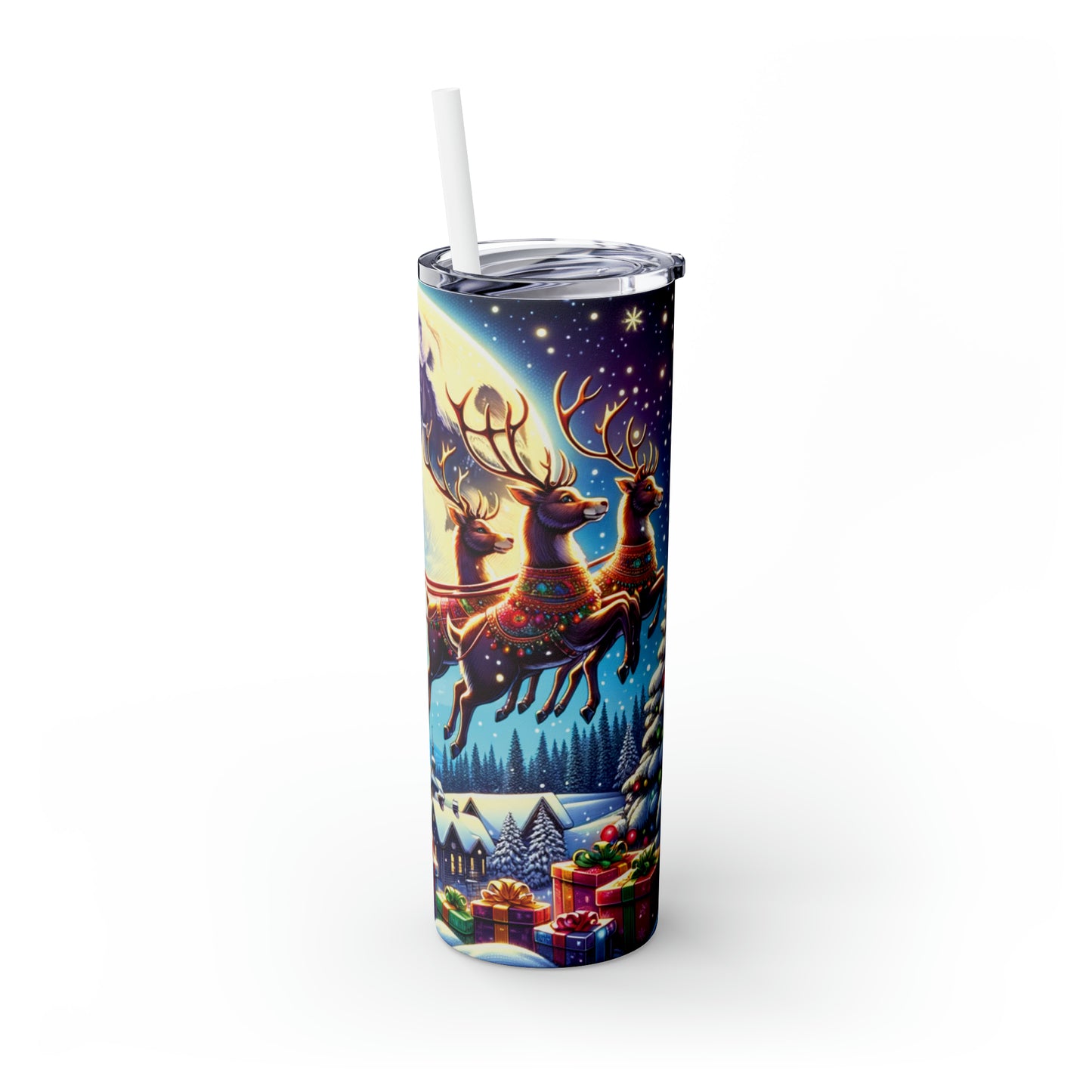 Skinny Tumbler with Straw, 20oz, Christmas, awd-367