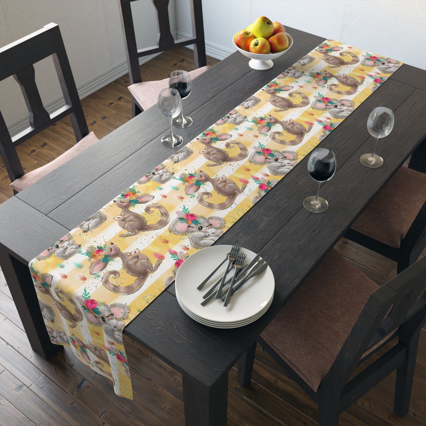 Australian Animals Table Runner, Cotton Twill and Poly Available