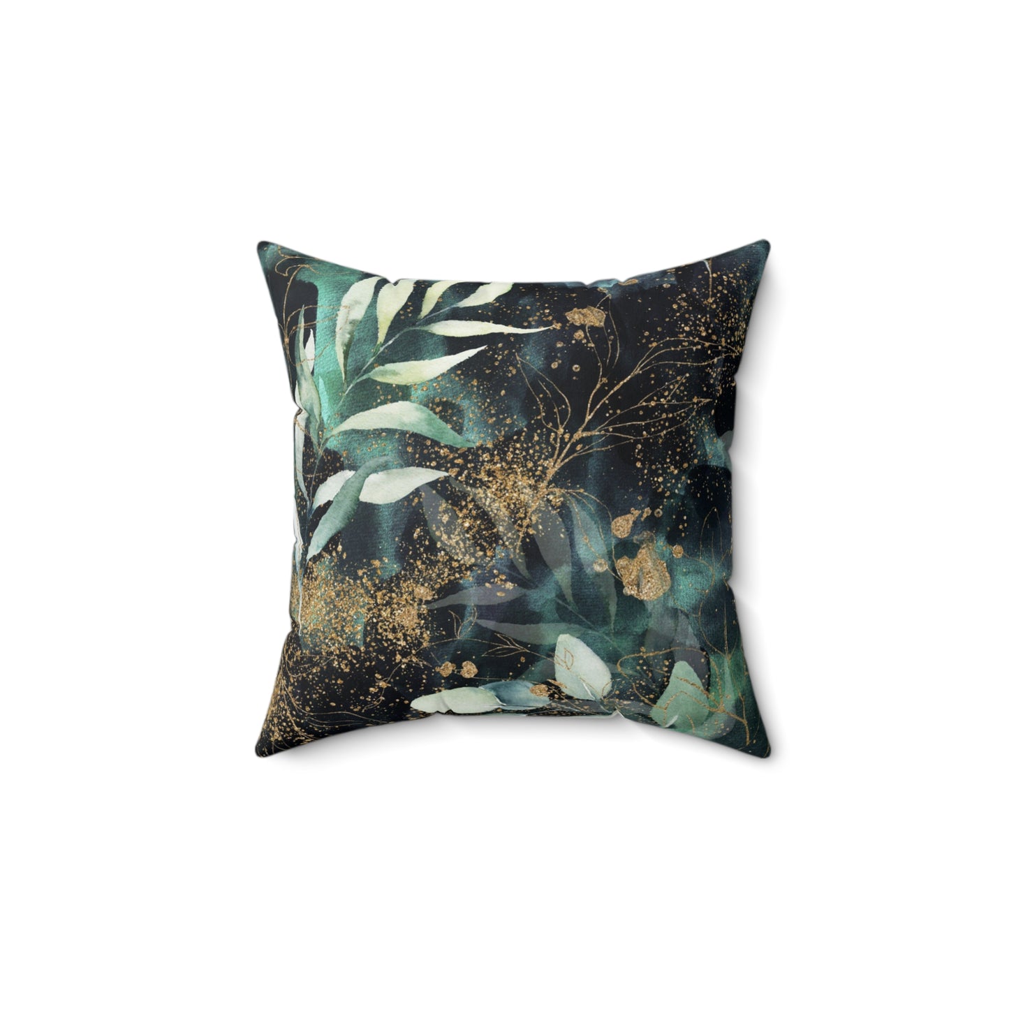 Spun Polyester Square Pillow, Eucalyptus Leaves Cushion