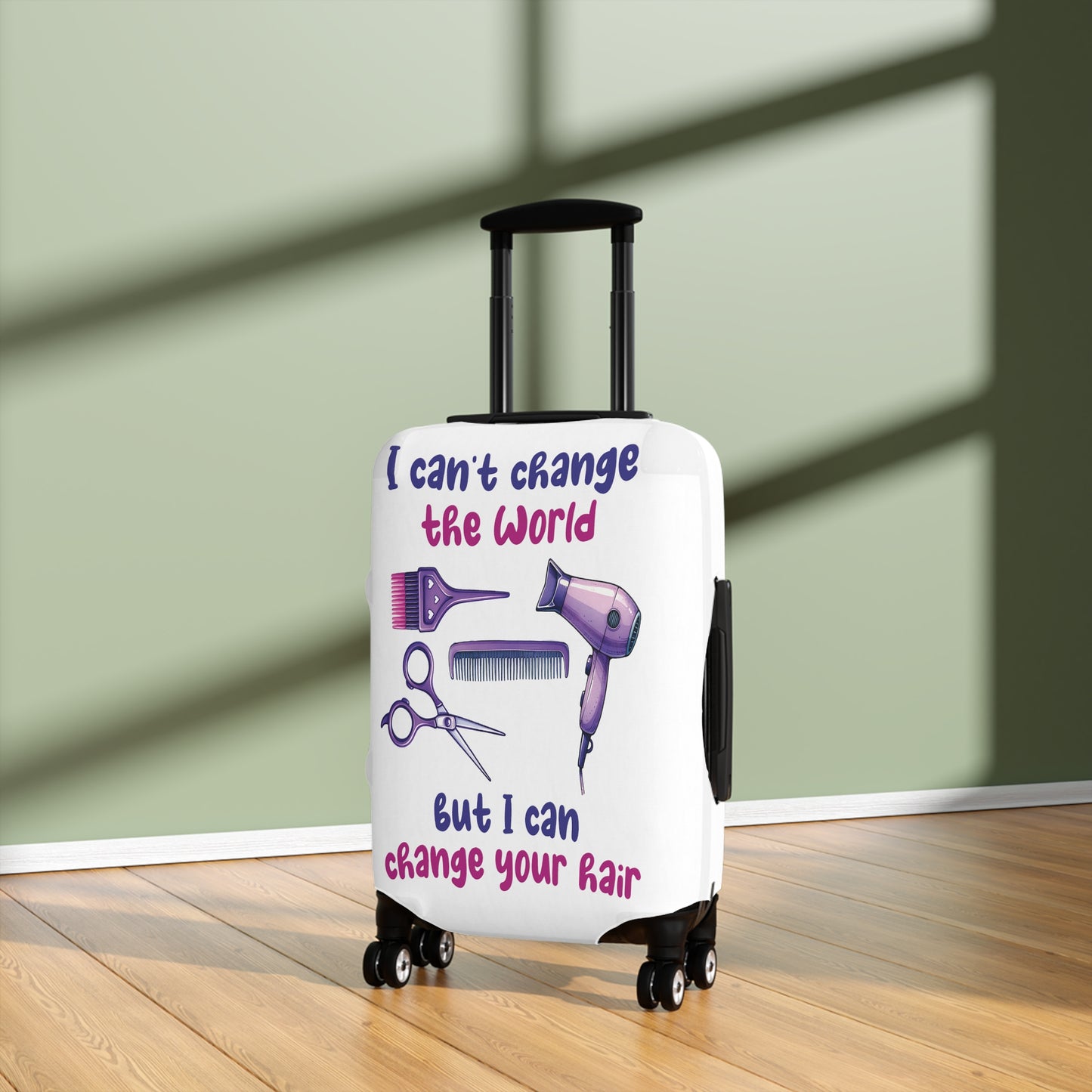 Luggage Cover, Hairdresser, I can't change the world but I can change your Hair, awd-1068