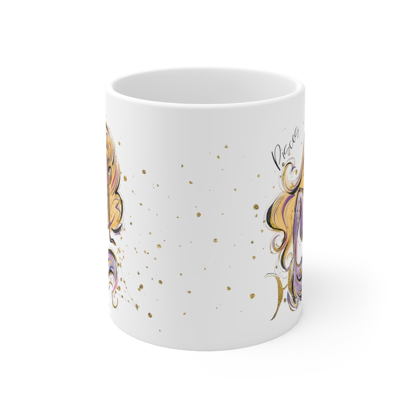 Personalised/Non Personalised Zodiac Sign, Pisces, Ceramic Mug 11oz