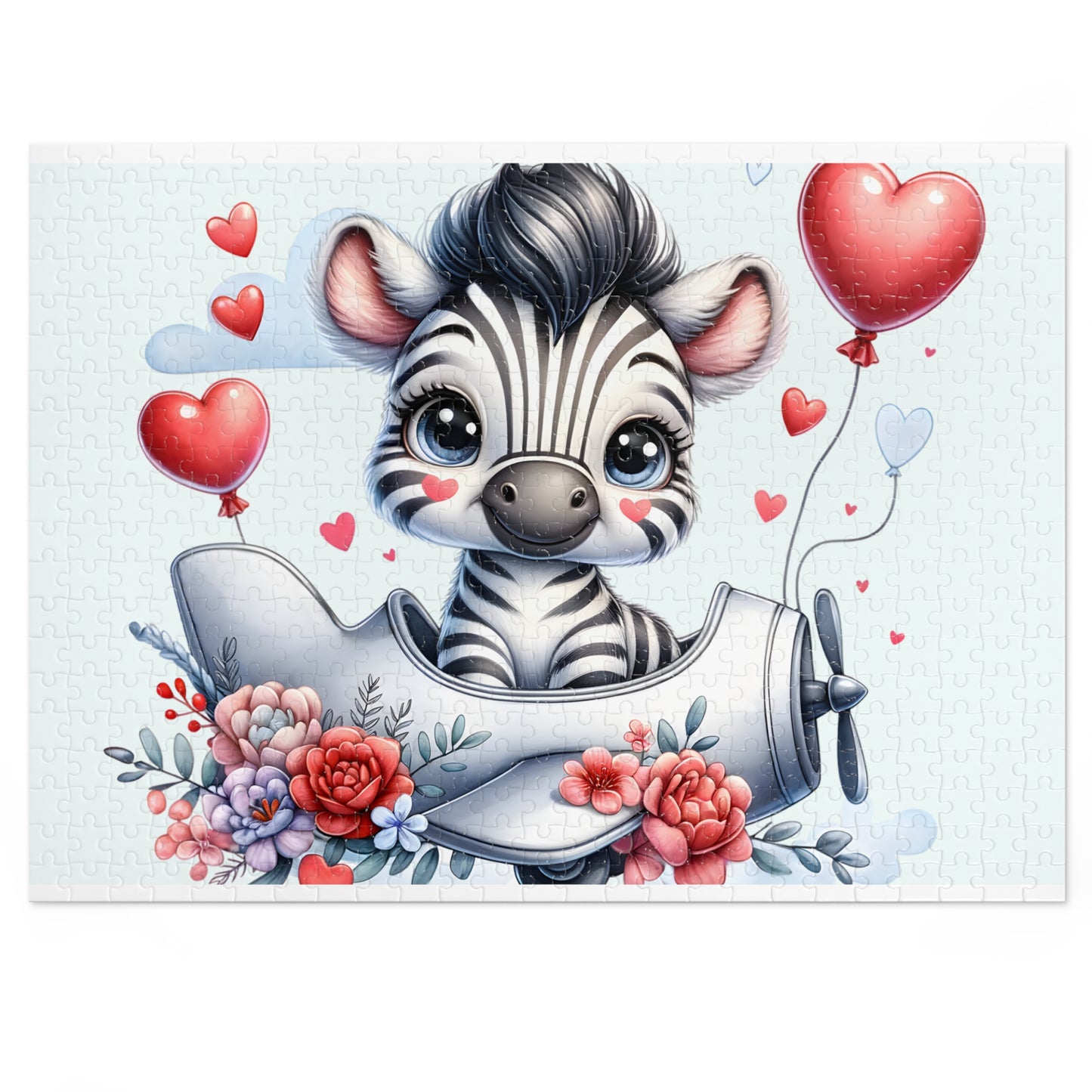 Jigsaw Puzzle, Zebra in Plane, Personalised/Non-Personalised (30, 110, 252, 500,1000-Piece)