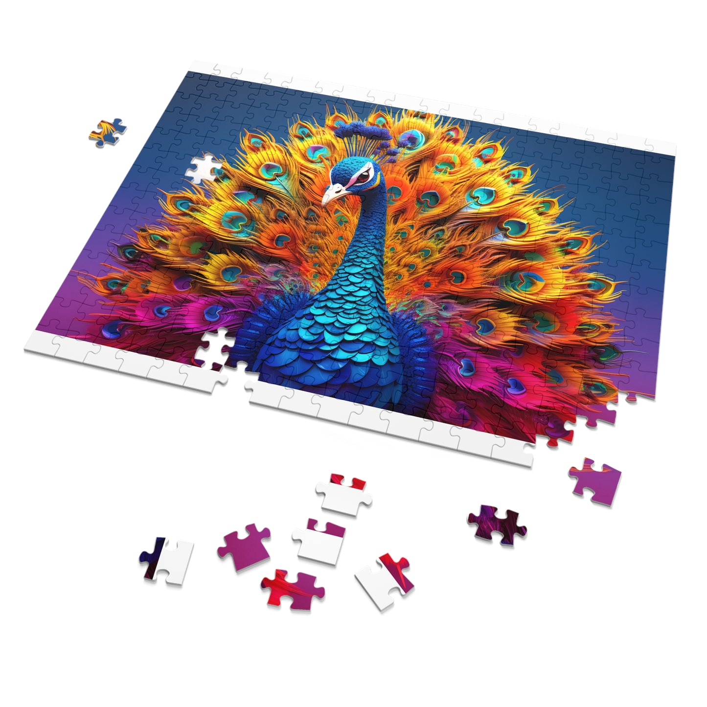 Jigsaw Puzzle, Peacock, Personalised/Non-Personalised (30, 110, 252, 500,1000-Piece)