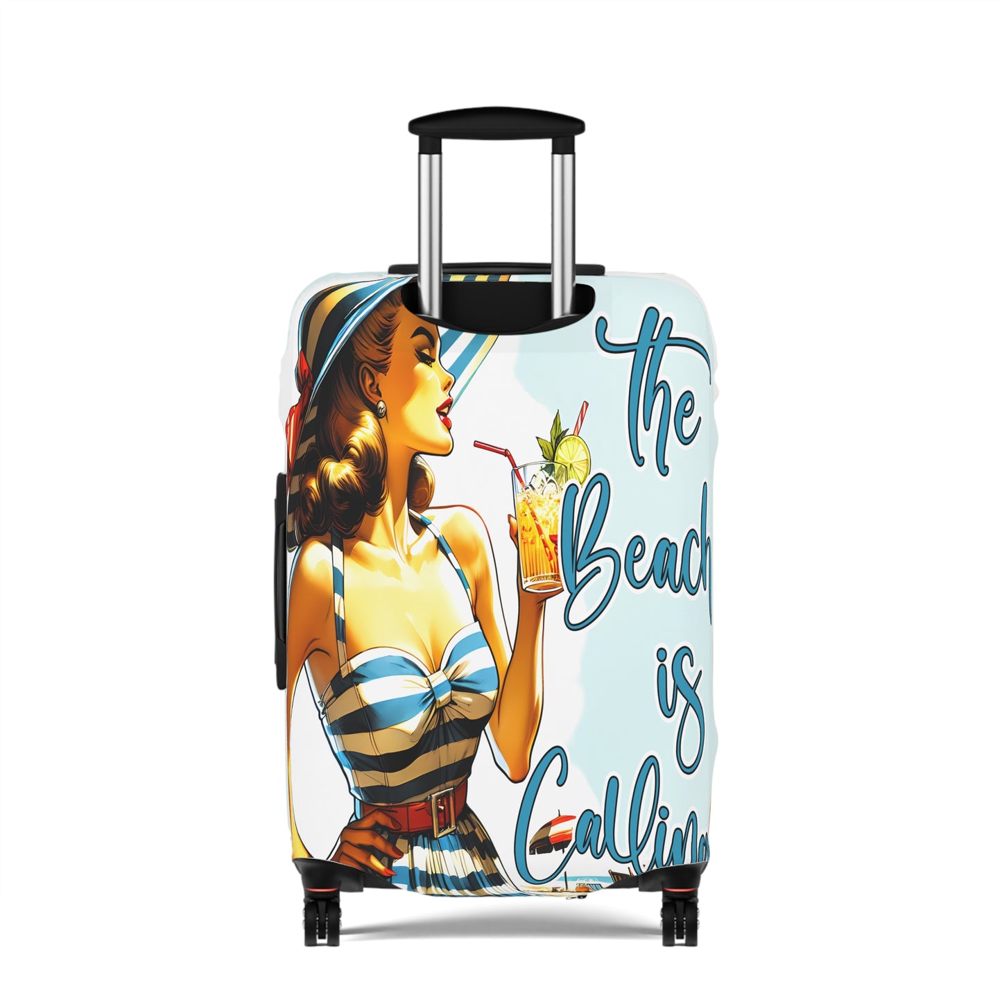 Luggage Cover, Retro Girl, The Beach is Calling, awd-3003