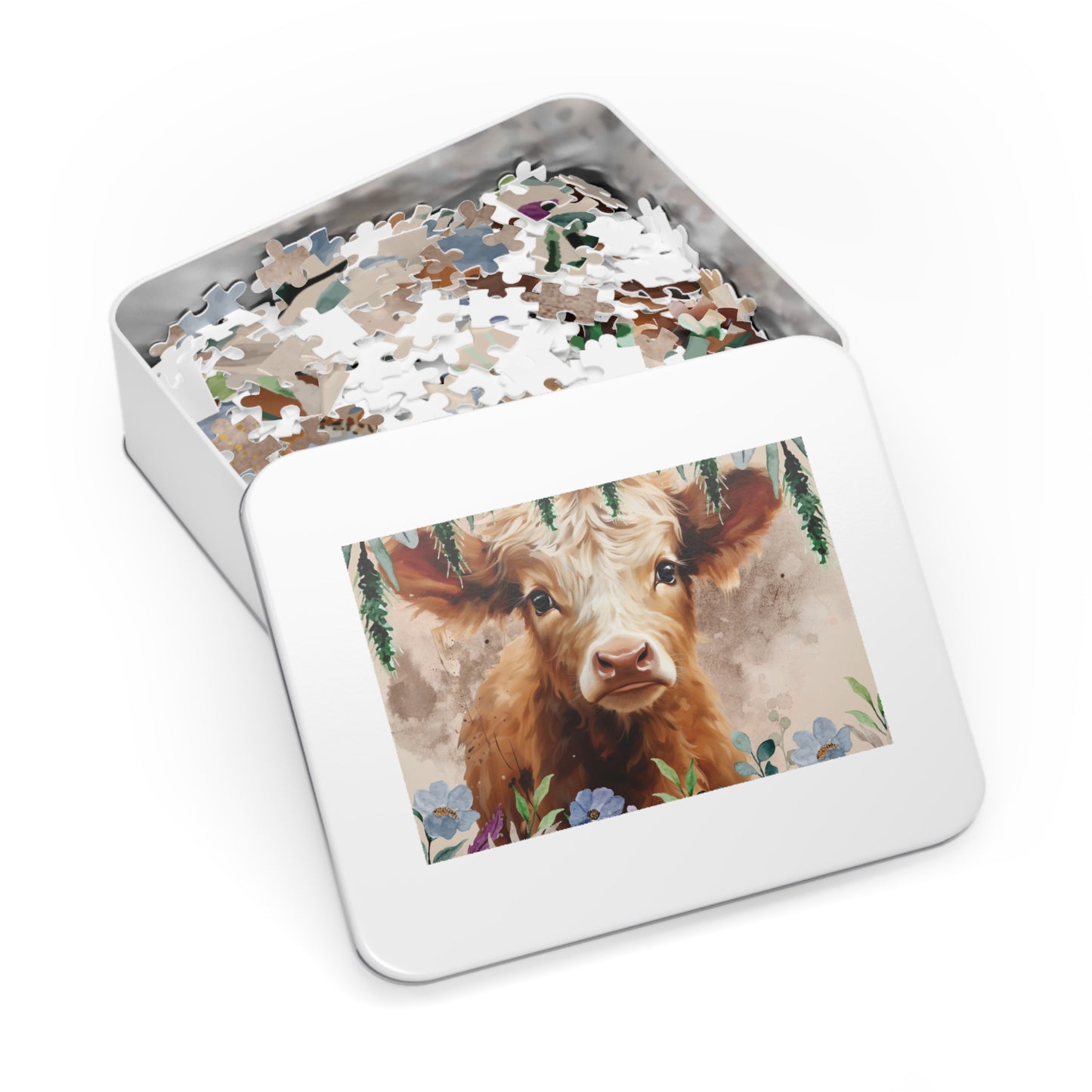 Jigsaw Puzzle, Highland Cow, Personalised/Non-Personalised (30, 110, 252, 500,1000-Piece)