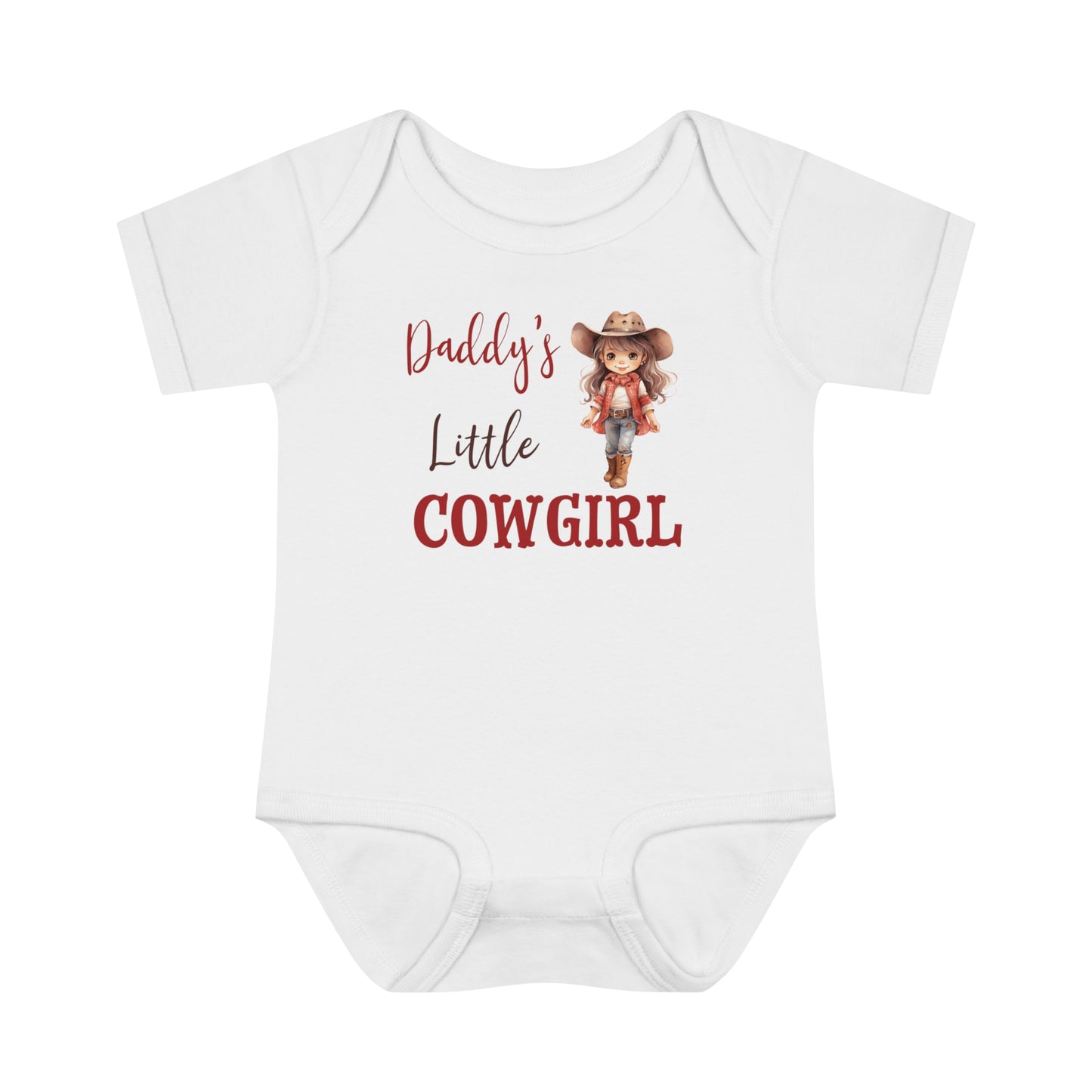 Infant Baby Rib Bodysuit, Daddy's Little Cowgirl baby Bodysuit