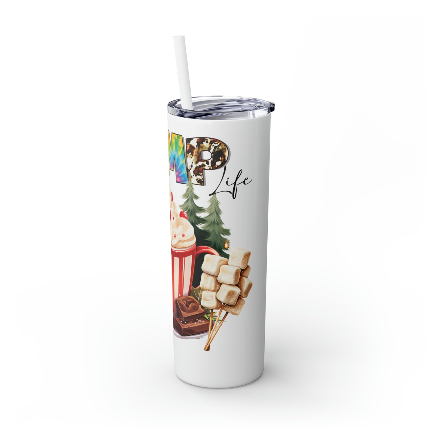 Skinny Tumbler with Straw, 20oz, Camp Life, awd-820