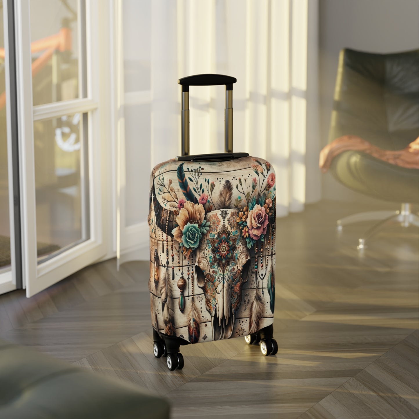 Luggage Cover, Country and Western, Boho Country Skull, awd-1810