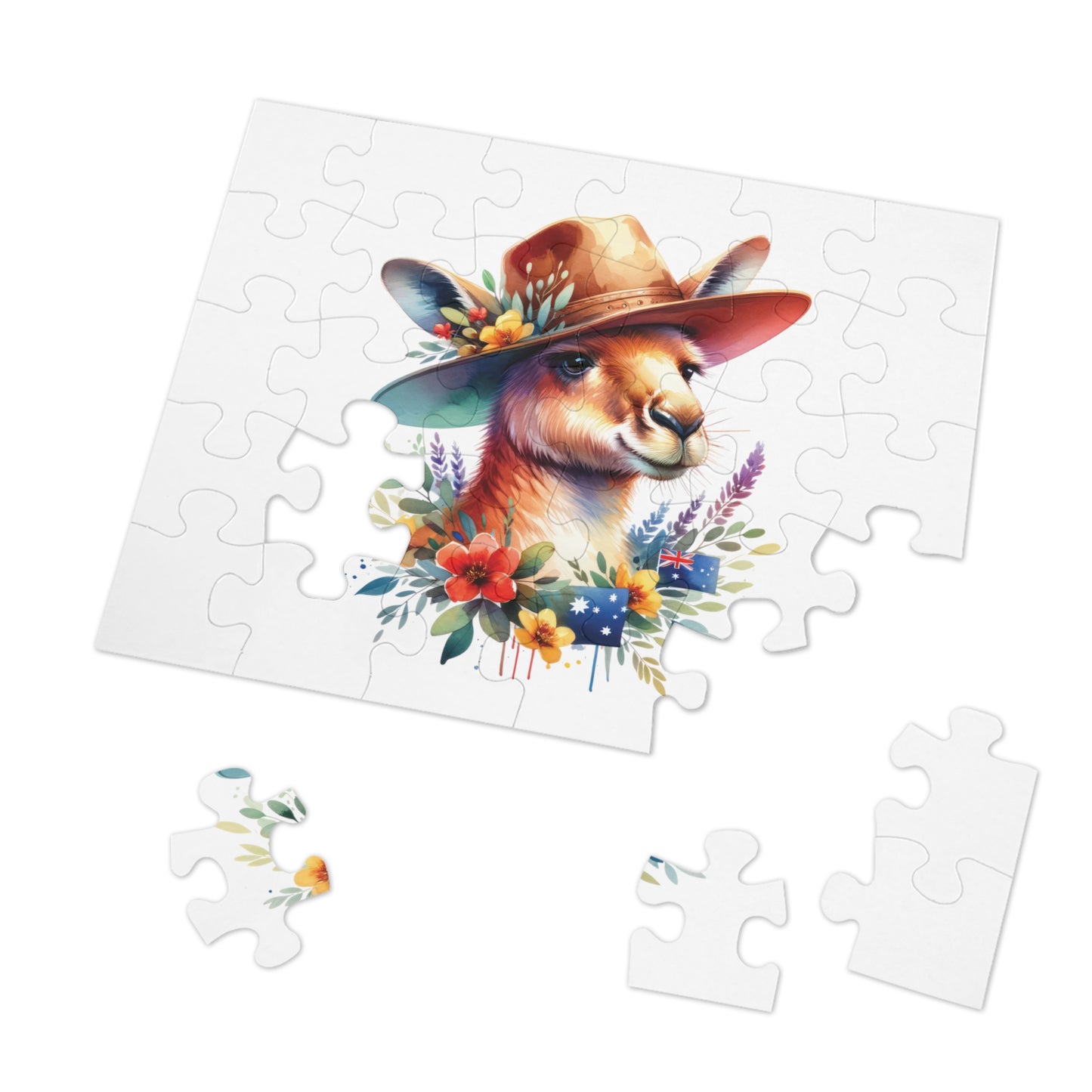 Jigsaw Puzzle in Tin, Australian Animals, Kangaroo, Personalised/Non-Personalised, awd-1315 (30, 110, 252, 500,1000-Piece)