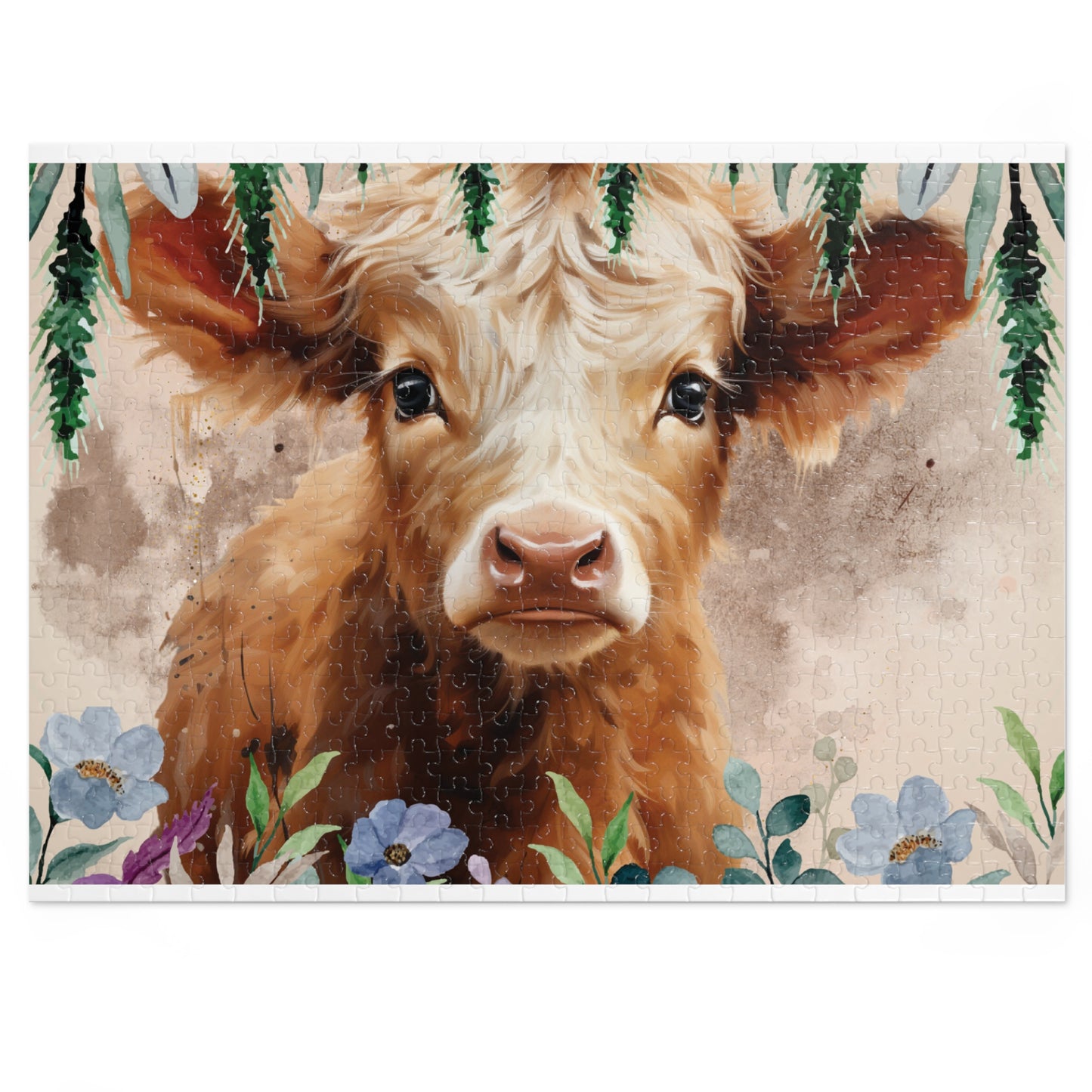 Jigsaw Puzzle, Highland Cow, Personalised/Non-Personalised (30, 110, 252, 500,1000-Piece)