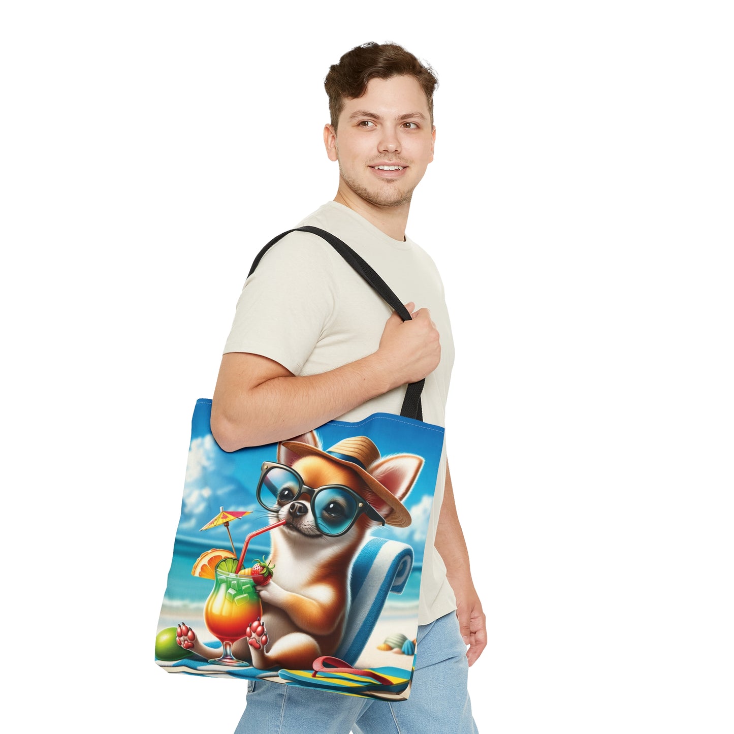 Tote Bag, Dog on Beach, Chihuahua, Tote bag, awd-1205