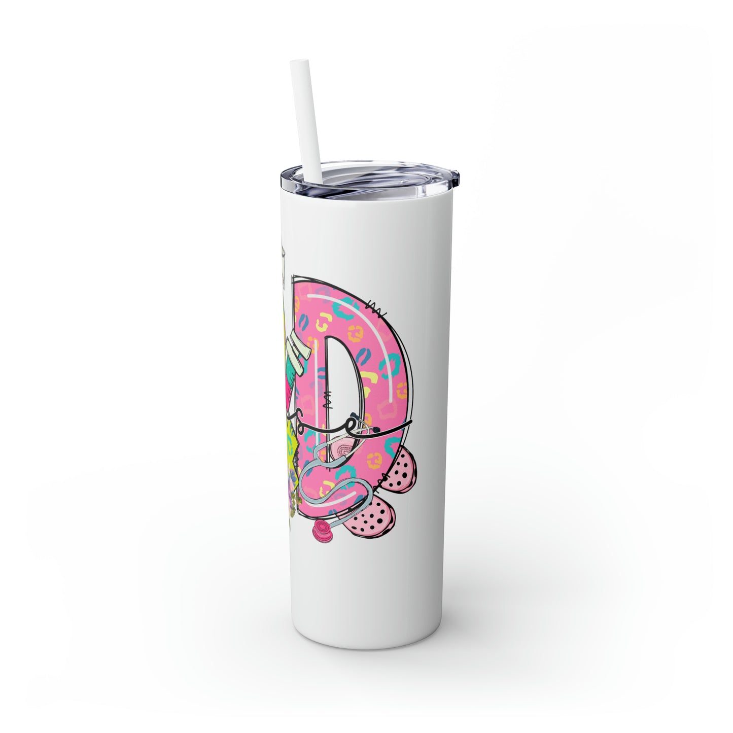 Skinny Tumbler with Straw, 20oz, L&D Nurse