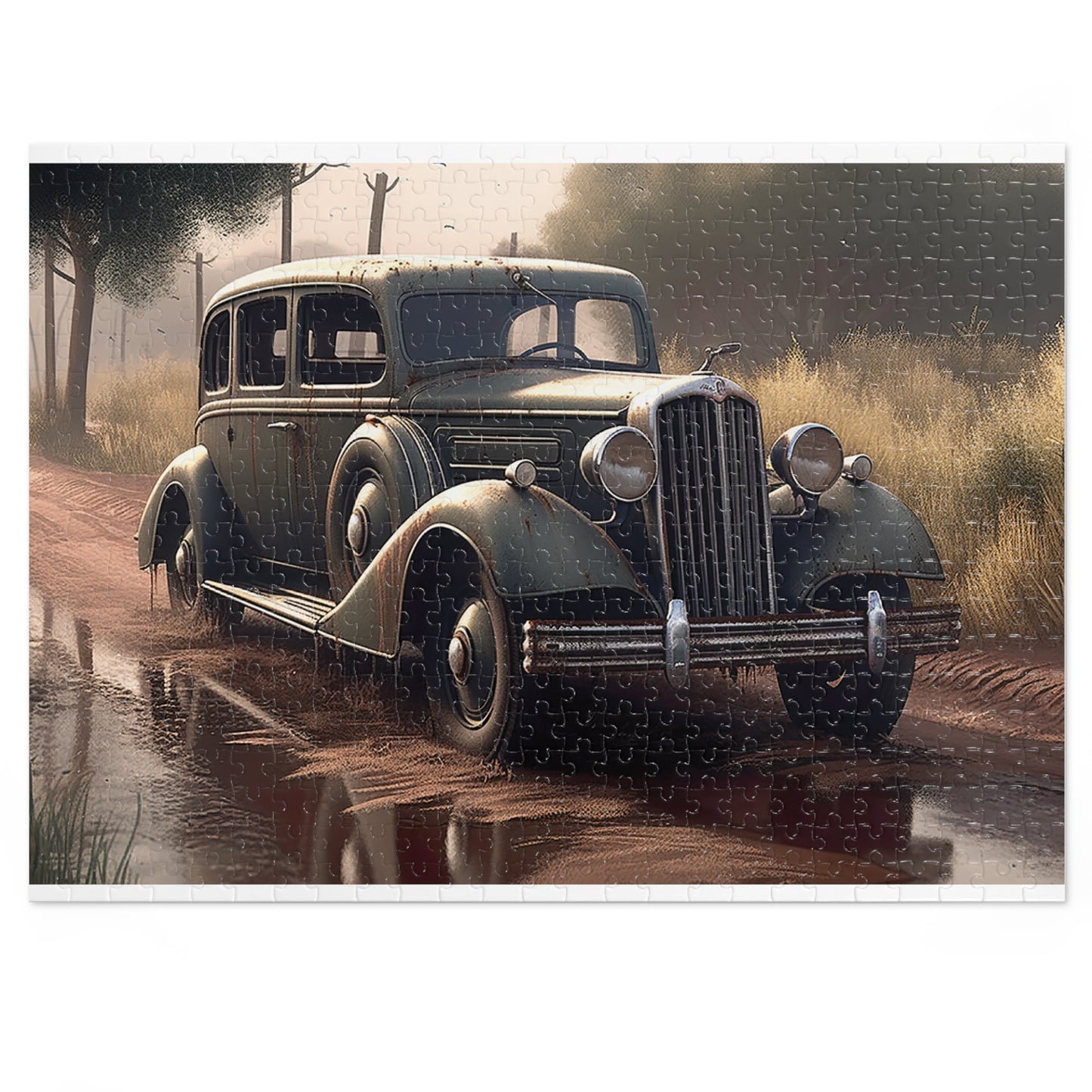 Jigsaw Puzzle, Vintage Car, Personalised/Non-Personalised (30, 110, 252, 500,1000-Piece)