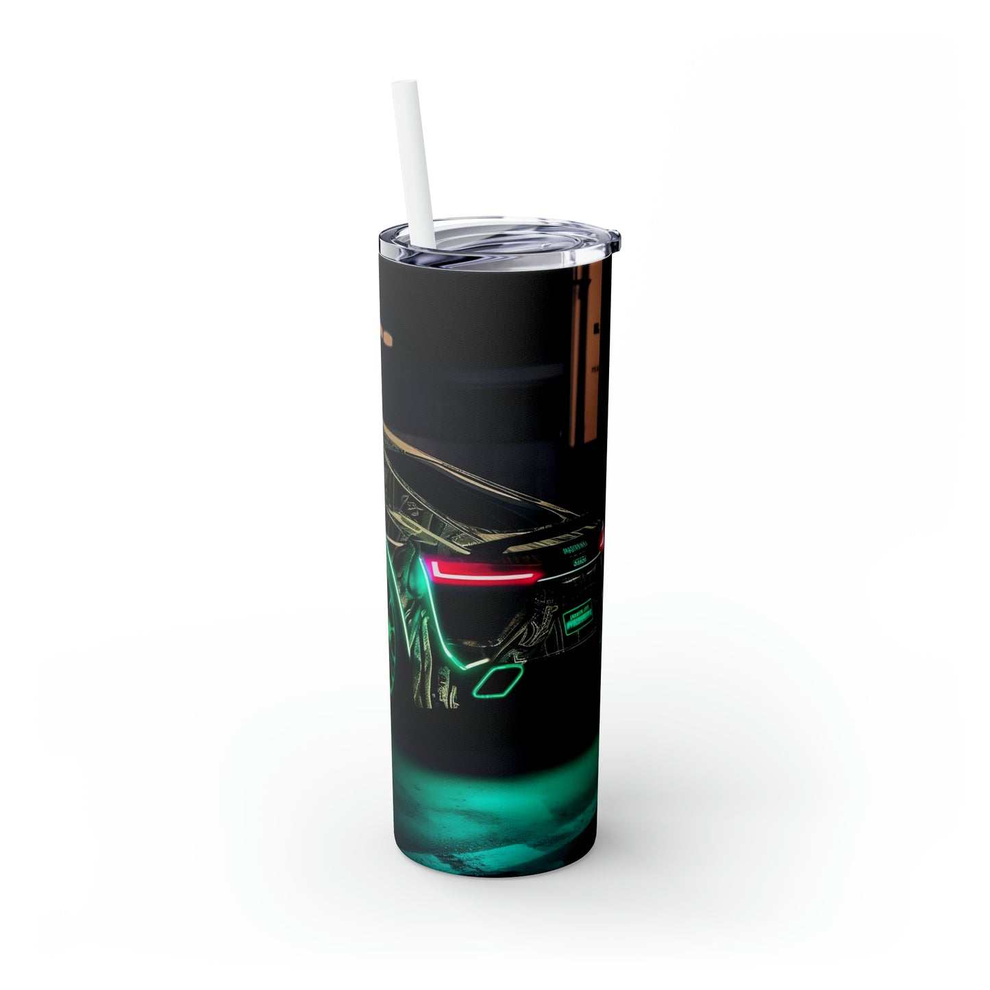 Skinny Tumbler with Straw, 20oz, Car