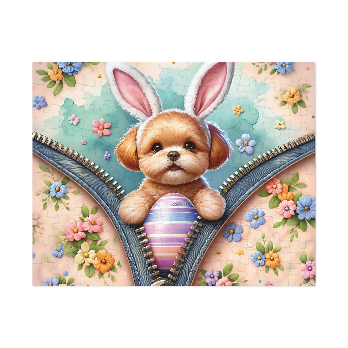 Jigsaw Puzzle, Easter, Dog with Bunny Ears, Personalised/Non-Personalised (30, 110, 252, 500,1000-Piece) Awd-1309