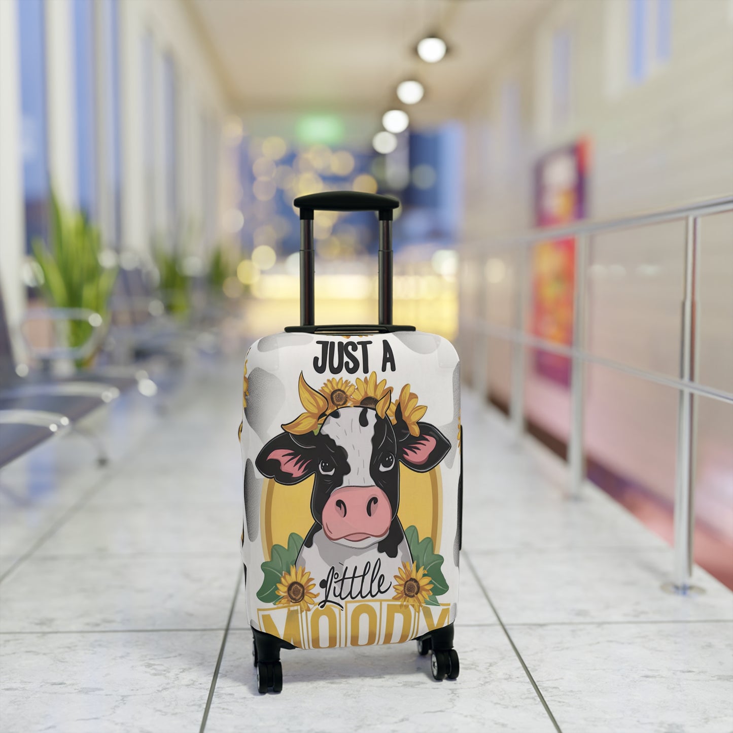 Luggage Cover, Cow, Just a Little Moody, awd-1697