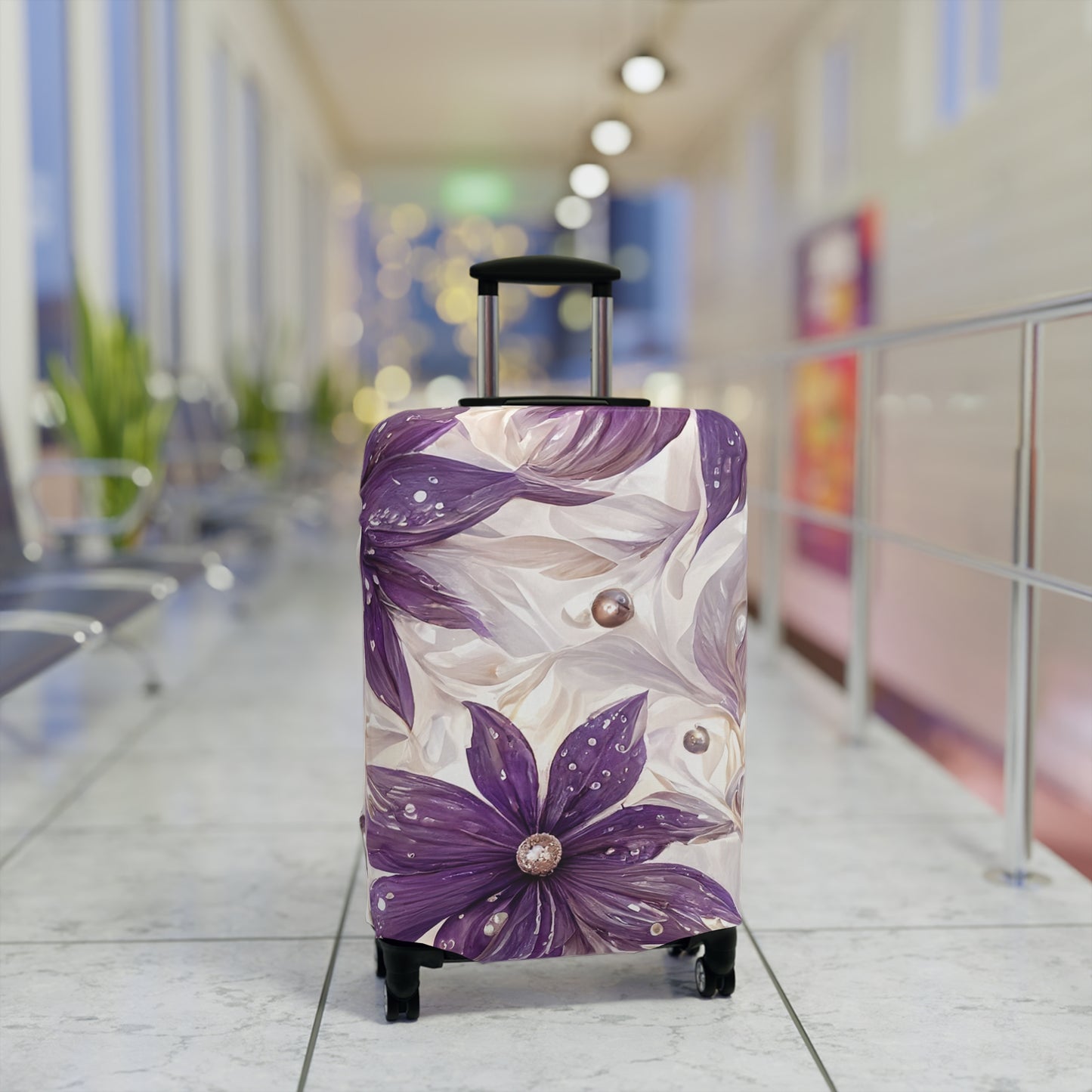 Luggage Cover, Purple Floral