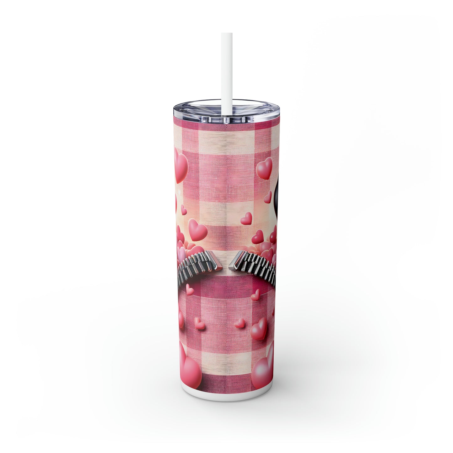 Skinny Tumbler with Straw, 20oz, Dog, Valentines Day, awd-1129