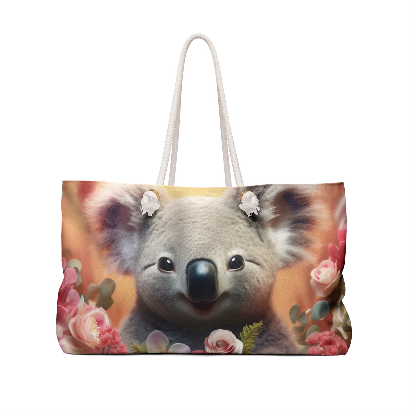 Personalised/Non-Personalised Weekender Bag, Koala, Large Weekender Bag, Beach Bag, Book Bag