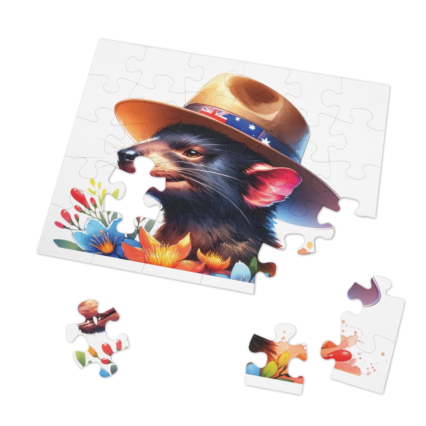 Jigsaw Puzzle in Tin, Australian Animals, Tasmanian Devil, Personalised/Non-Personalised, awd-1335(30, 110, 252, 500,1000-Piece)