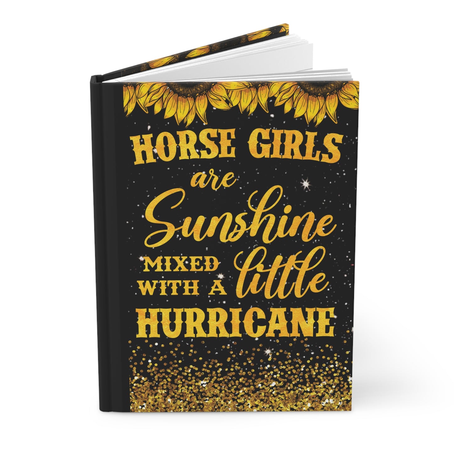 Personalised Hardcover Journal Matte, Horse and Sunflowers, awd-1687