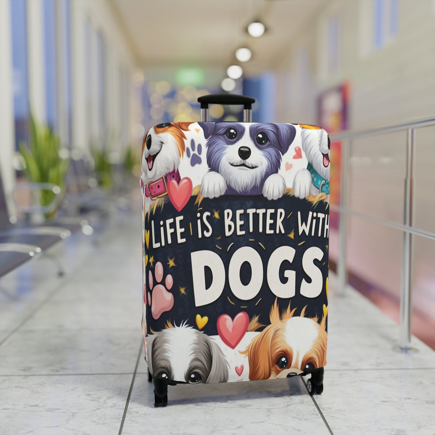 Luggage Cover, Life is better with Dogs, awd-3107