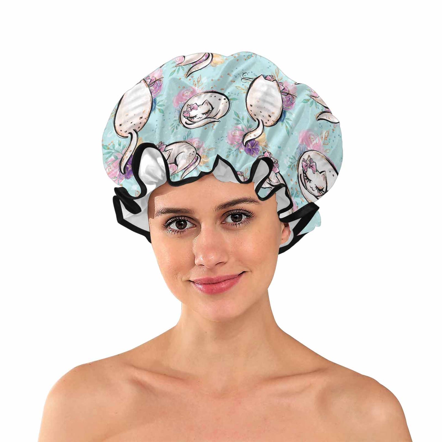 Blue Cats  Shower Cap