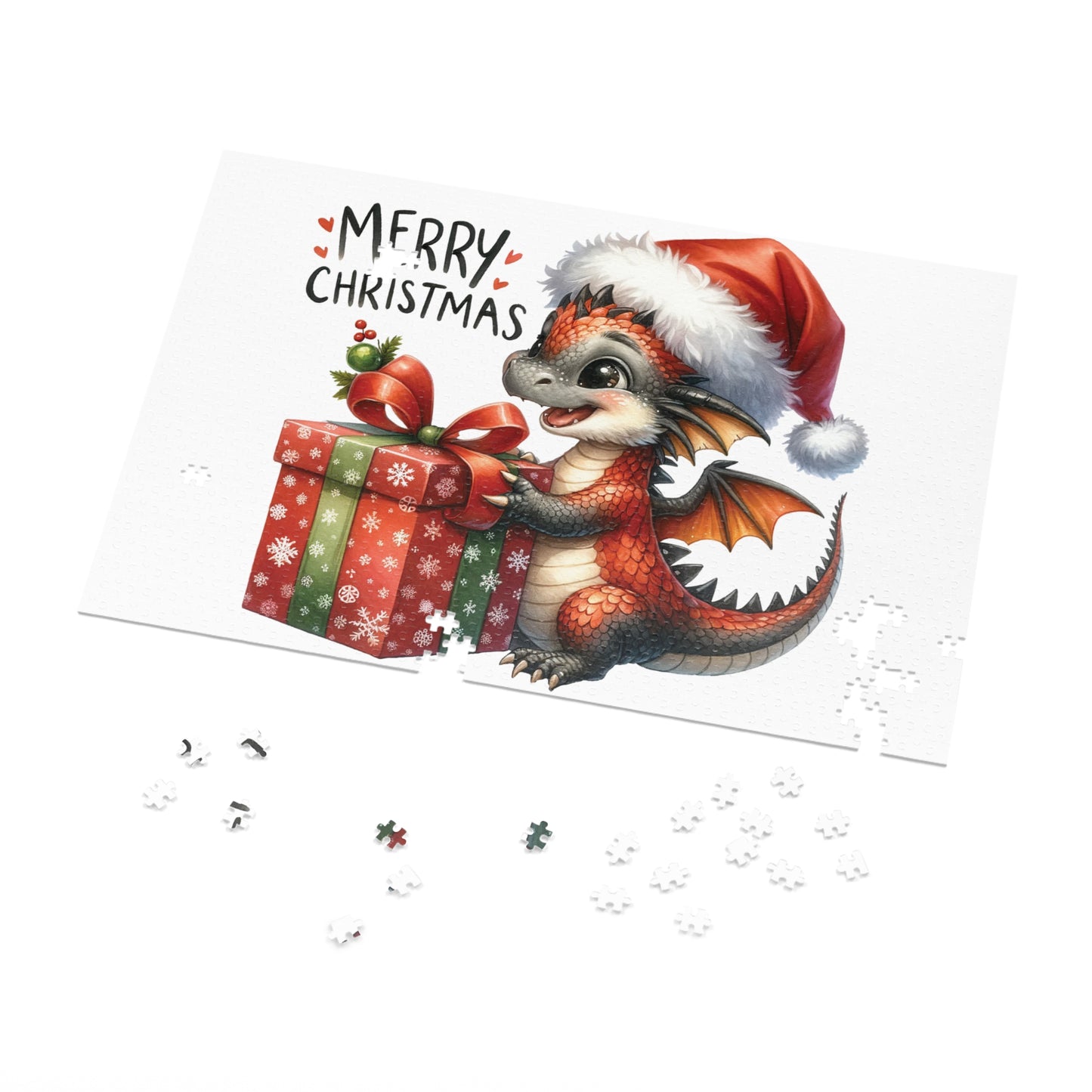 Jigsaw Puzzle, Christmas, Dragon, Personalised/Non-Personalised (30, 110, 252, 500,1000-Piece)