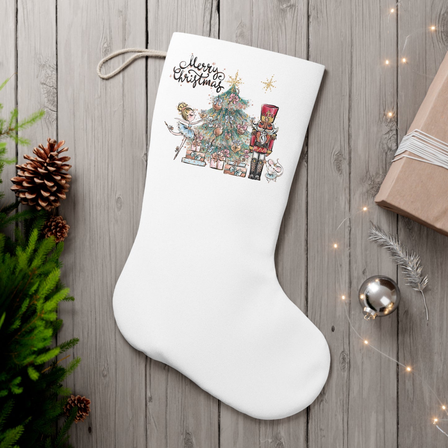 Personalised Santa Stocking, Purple Christmas Fairytale