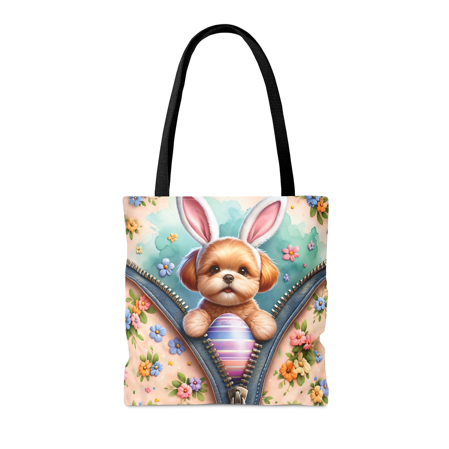 Tote Bag, Easter, Cute Dog with Bunny Ears, Personalised/Non-Personalised Tote bag