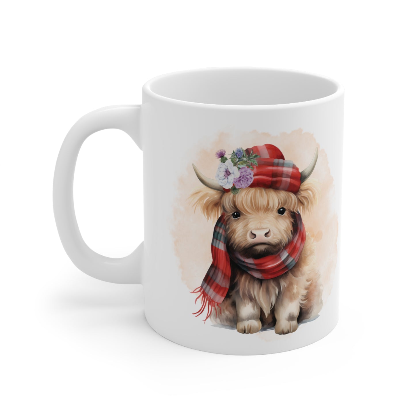 Personalised/Non Personalised Highland Cow, Ceramic Mug 11oz, Highland Cow Mug