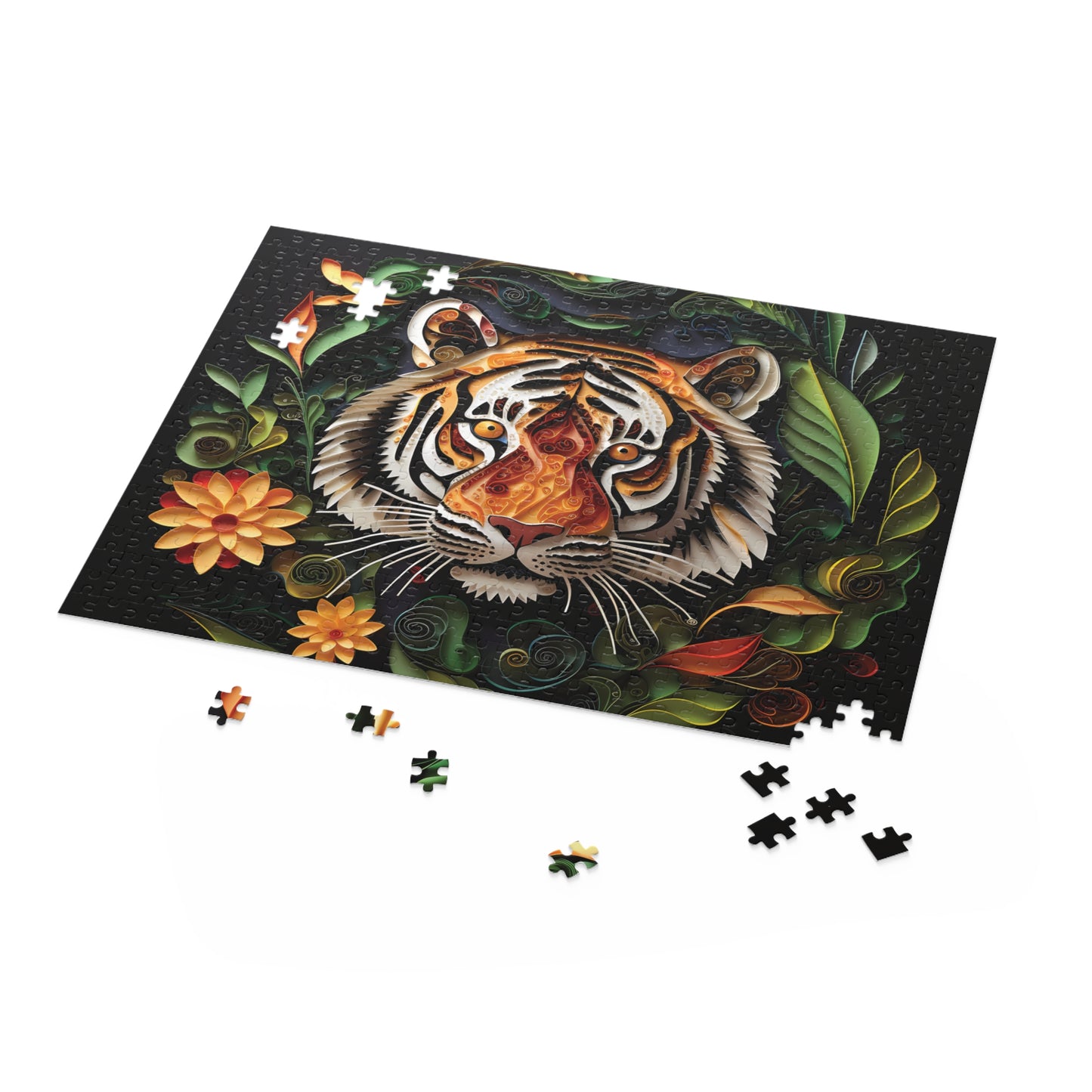 Personalised/Non-Personalised Puzzle, Tiger (120, 252, 500-Piece)