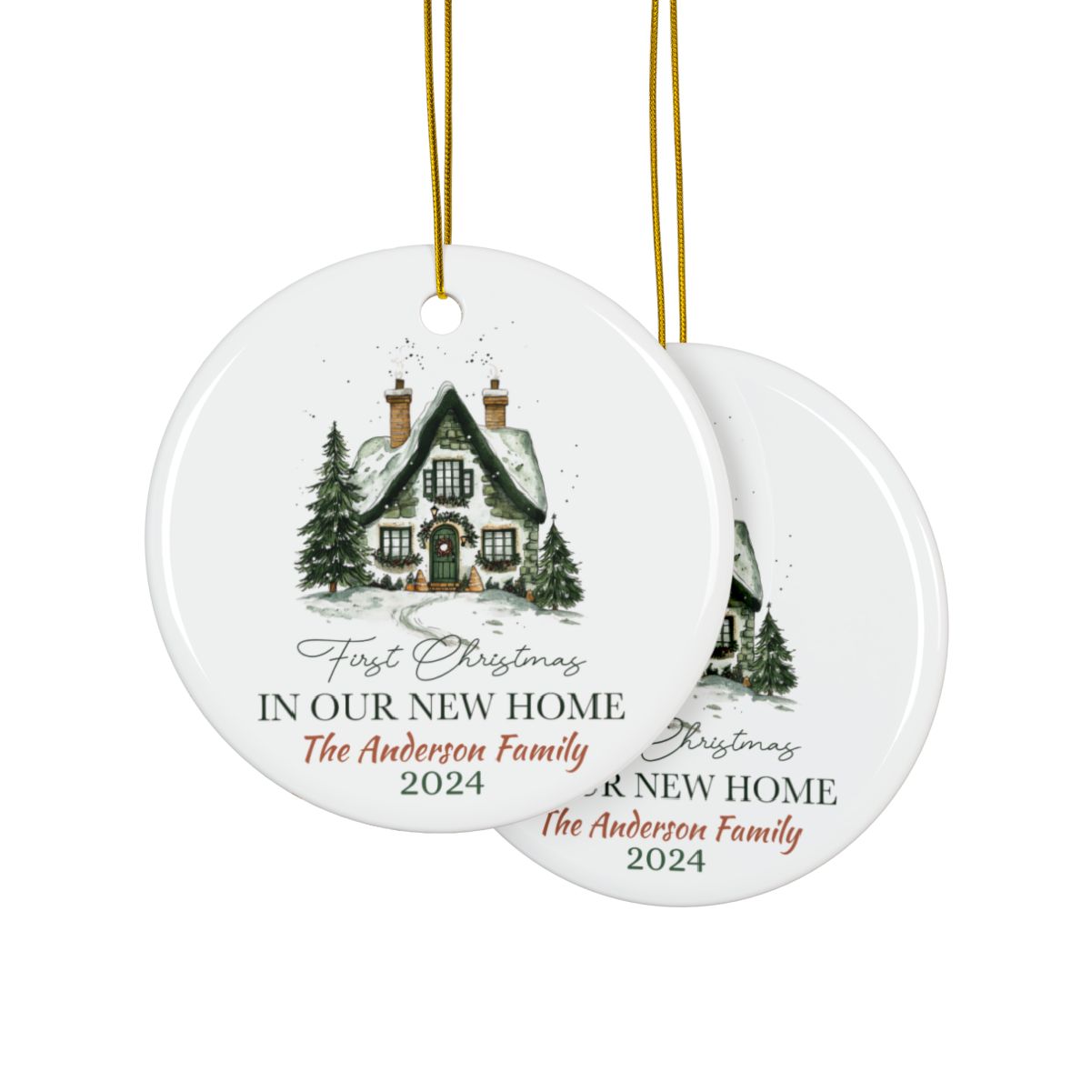 First Christmas Ornament, New Home Gift, Personalized Ceramic Décor, Holiday Keepsake, Custom Holiday Decoration, New Home Ornament