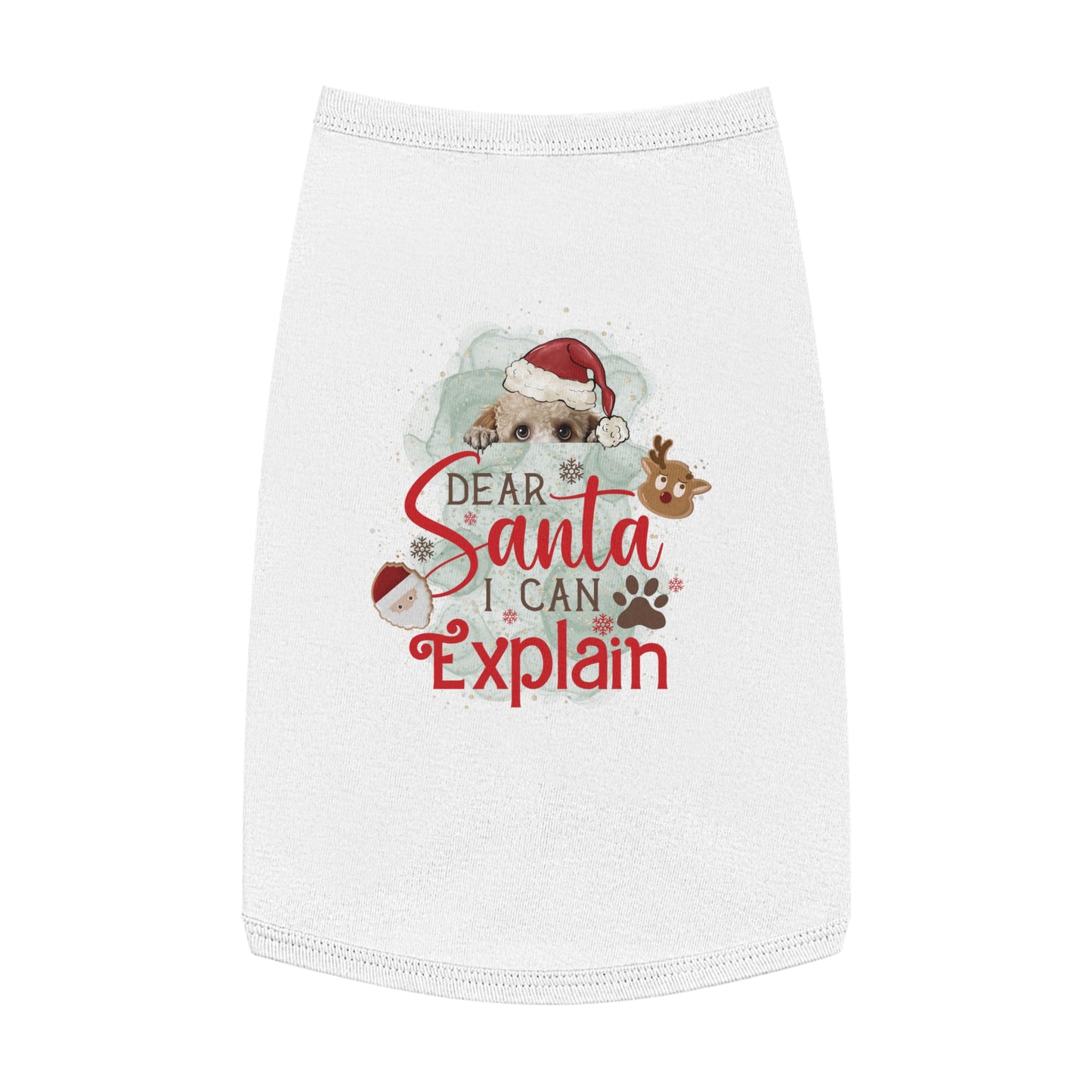 Pet Tank Top, Santa I Can Explain, Christmas Pet Tank Top