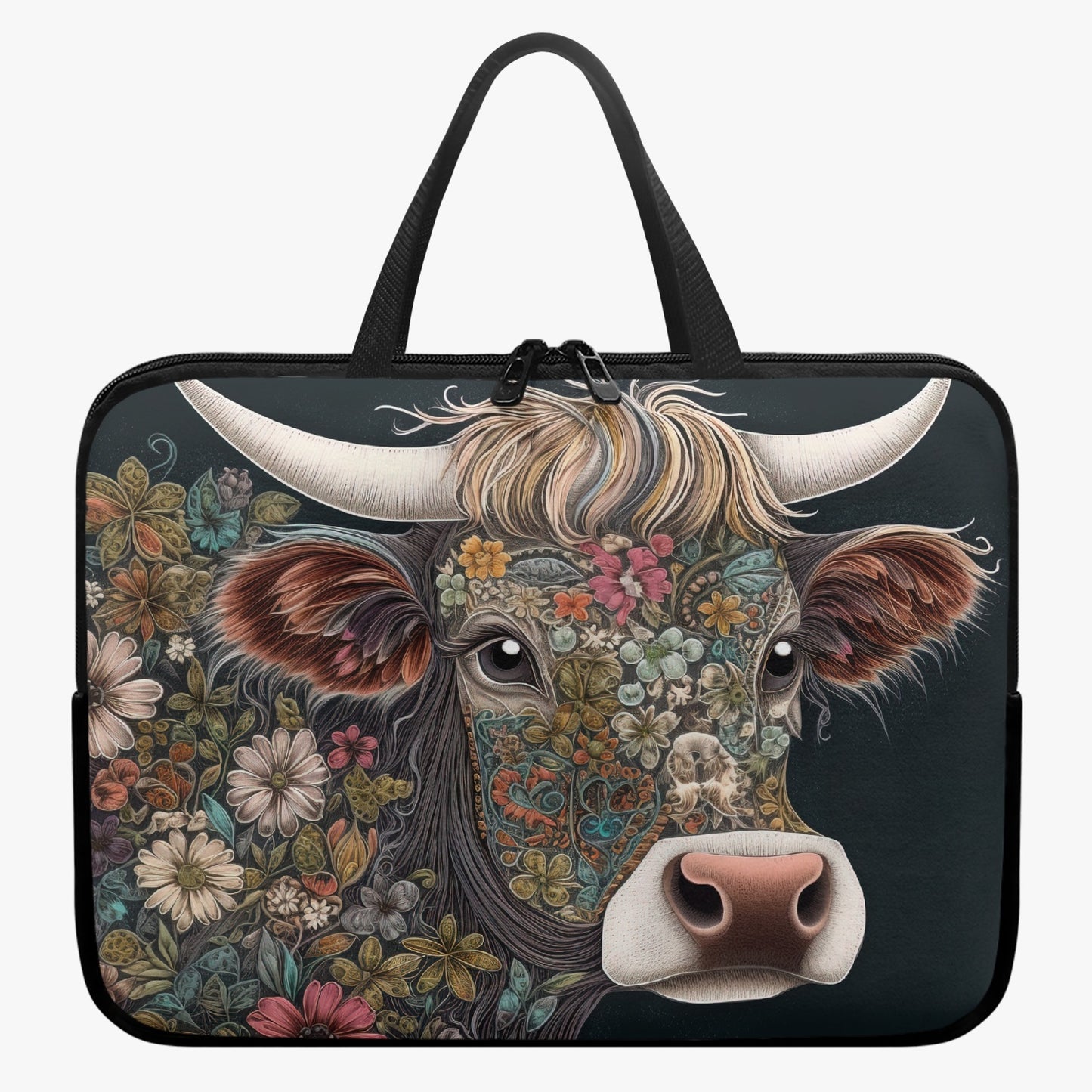 Laptop Sleeve with handles - Highland Cow