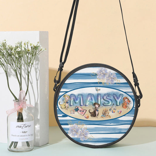 Round Satchel Bag, Beach Party, Personalised