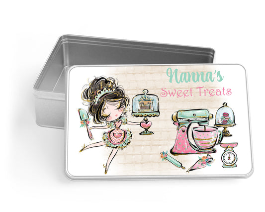 Personalised Aluminium Tin - Baking Sweet Treats, Choose your design add your text