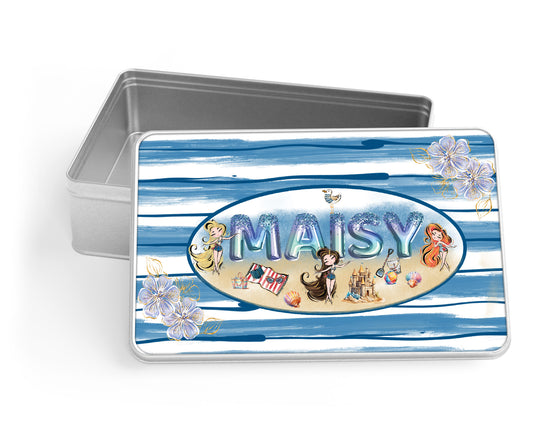 Personalised Storage Tin, Beach Party