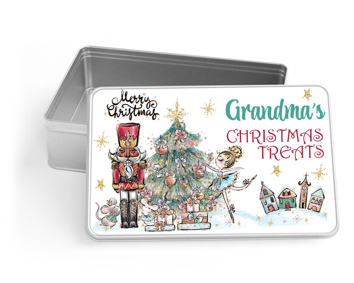 Personalised Storage Tin, Nutcracker Christmas