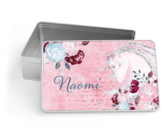 Personalised Storage Tin, Unicorn Dreams