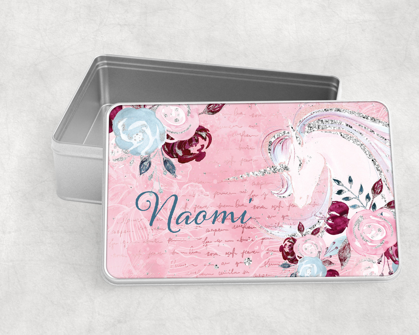 Personalised Storage Tin, Unicorn Dreams