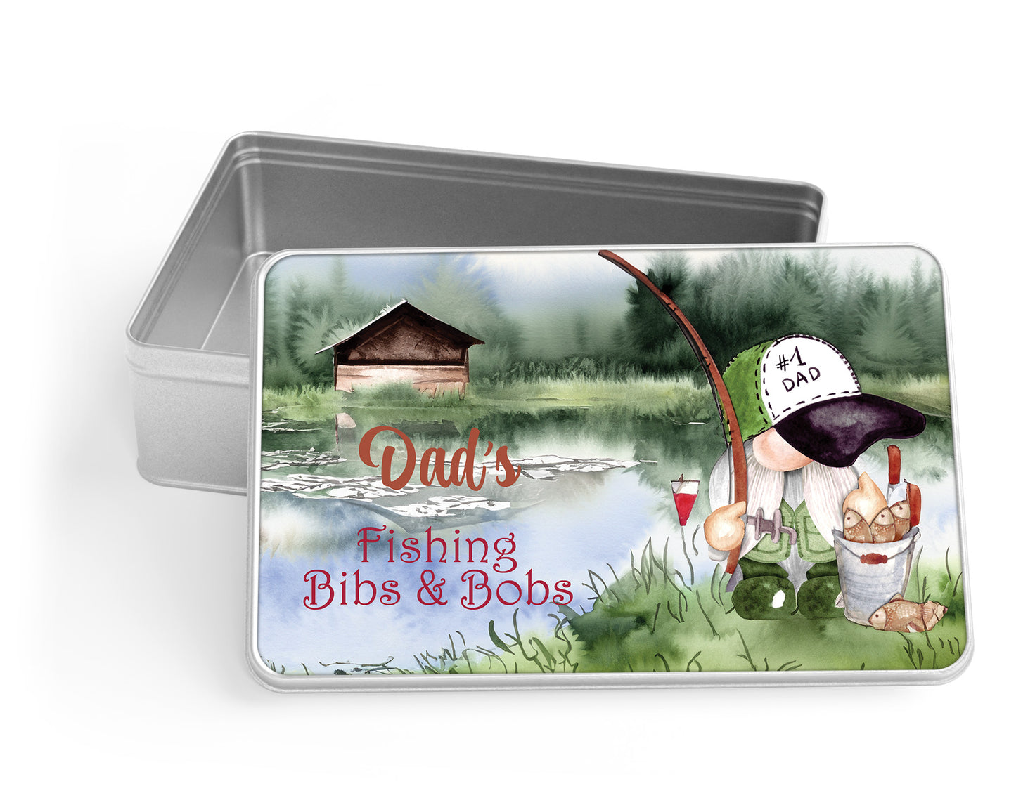 Personalised Storage Tin, Dad's Fishing