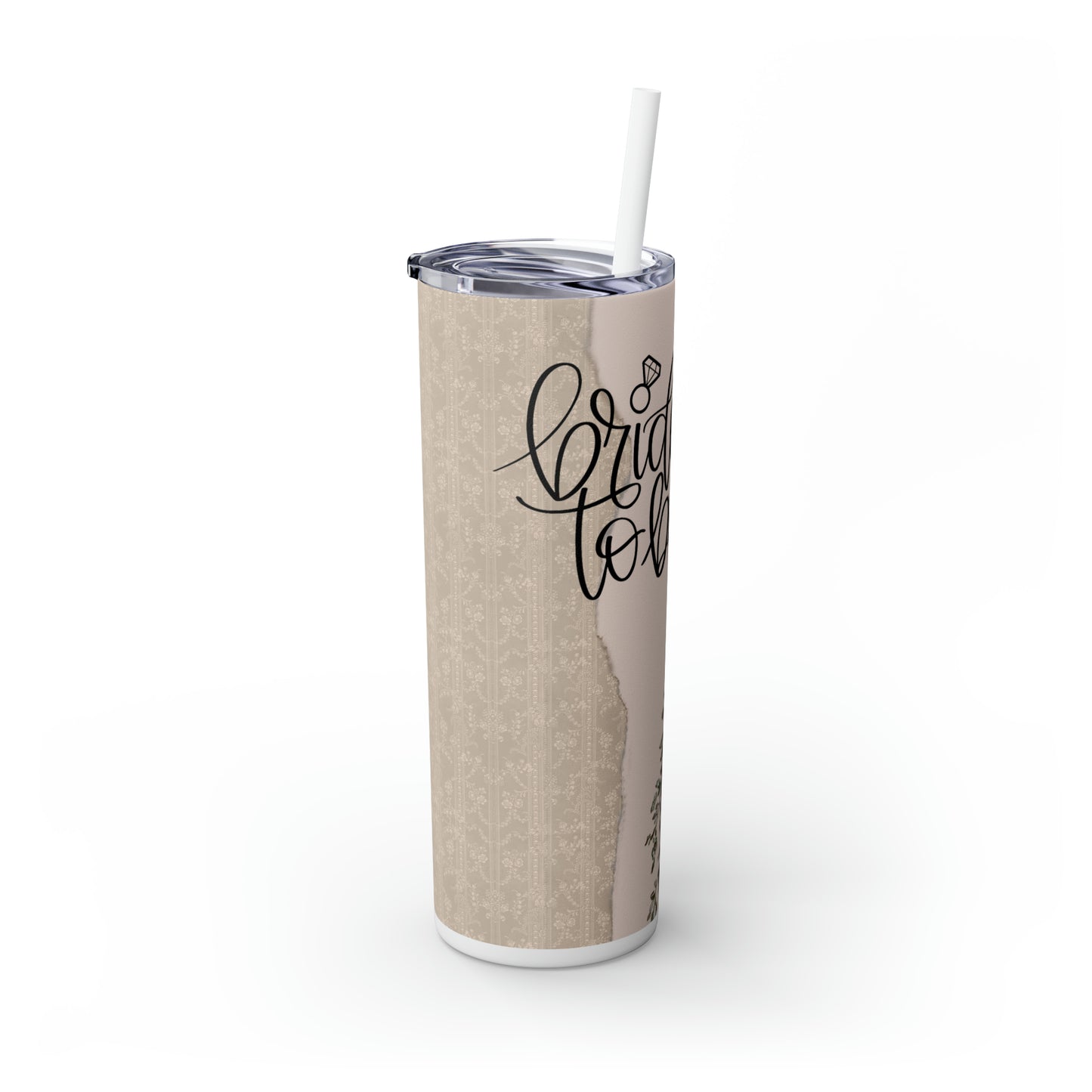 Skinny Tumbler with Straw, 20oz, Bride to Be, awd-222