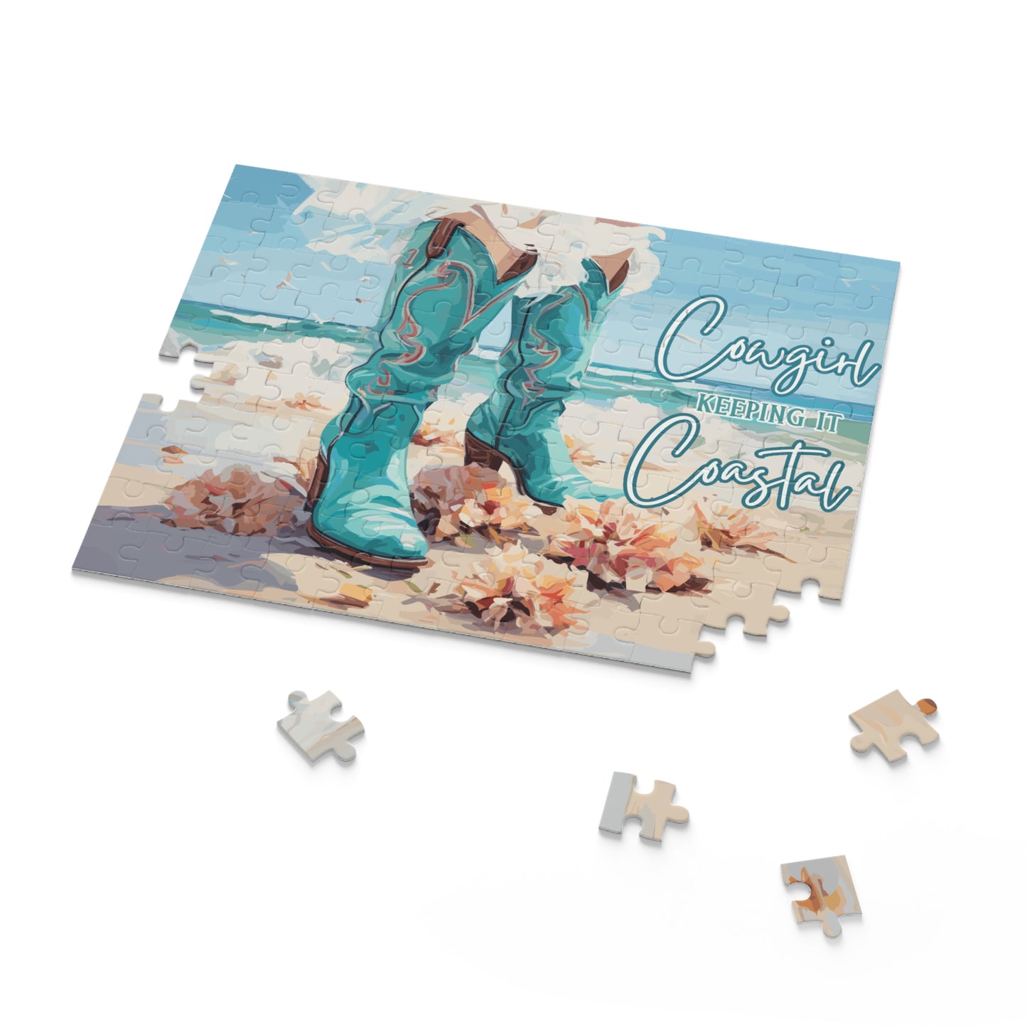 Personalised/Non-Personalised Puzzle, Cowgirl Keeping it Coastal (120, 252, 500-Piece)