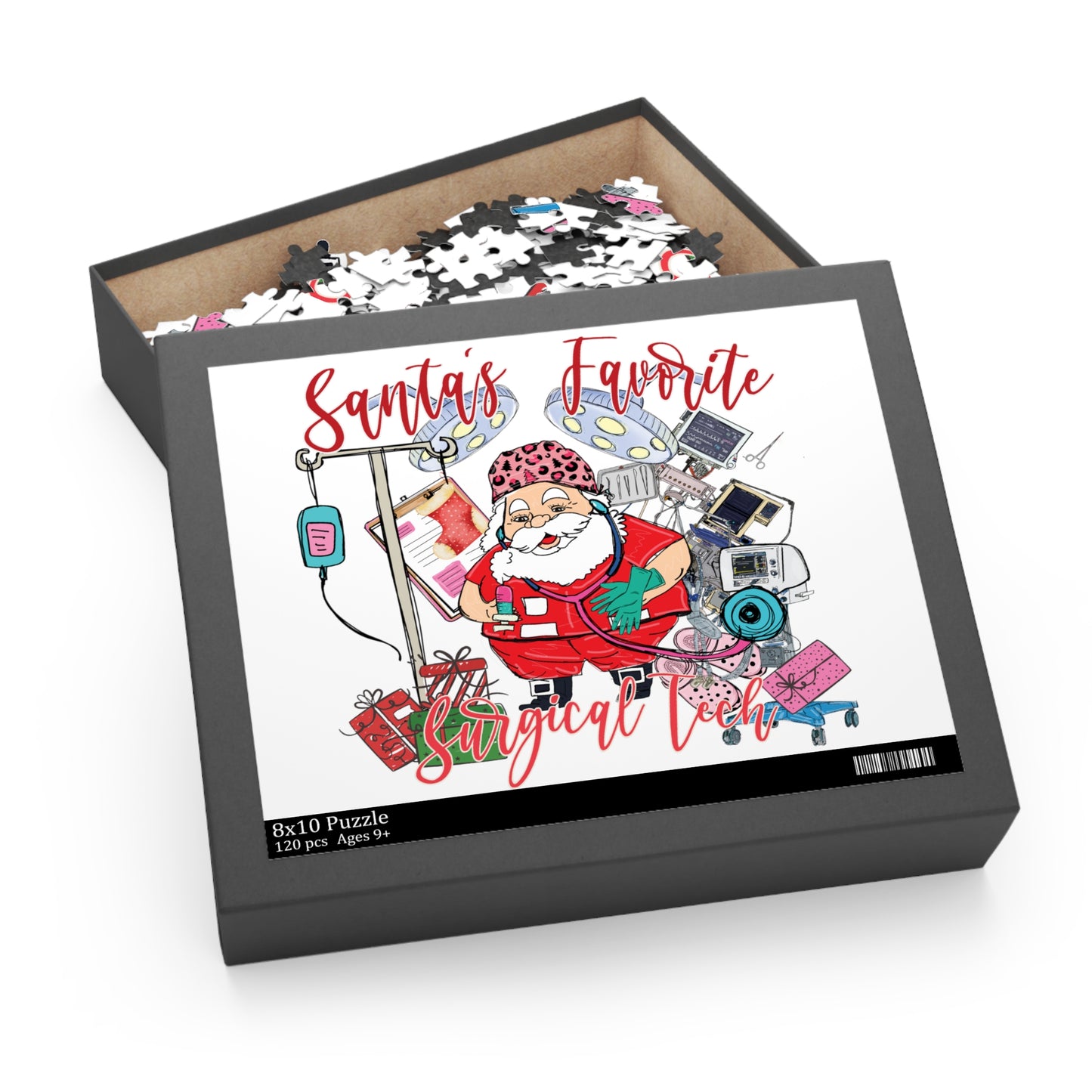 Personalised/Non-Personalised Puzzle, Santa's Favorite Surgical Tech (120, 252, 500-Piece)