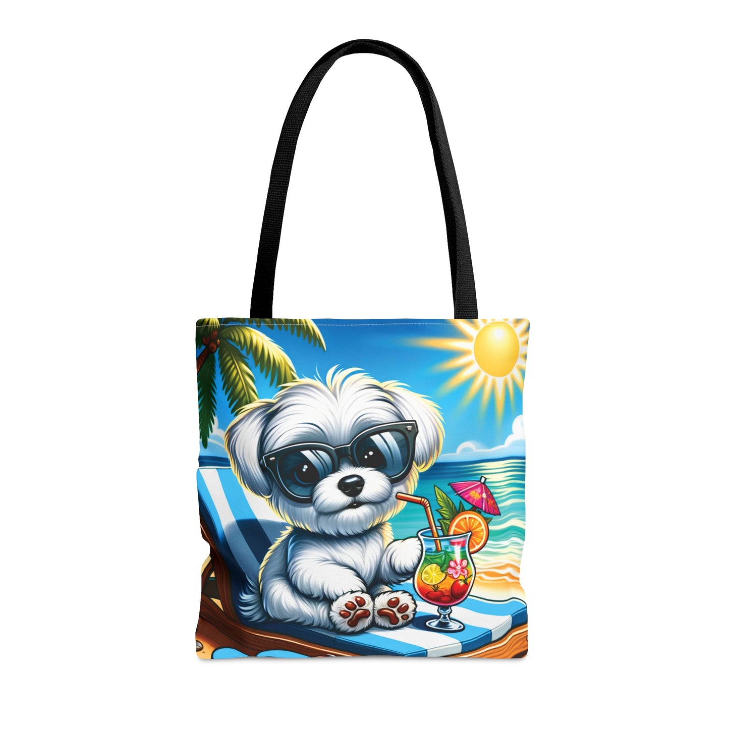 Tote Bag, Dog on Beach, Maltese, Tote bag, awd-1221