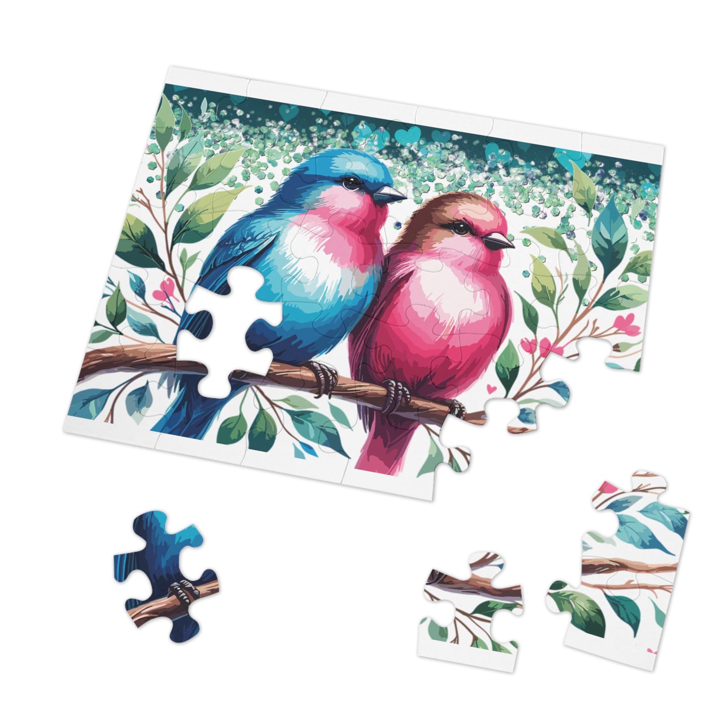 Puzzle, Love Birds, Personalised/Non-Personalised (30, 110, 252, 500,1000-Piece) awd-640