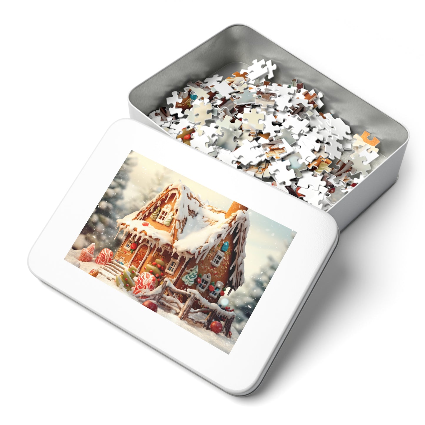 Puzzle, Christmas, Gingerbread House , Personalised/Non-Personalised (30, 110, 252, 500,1000-Piece) awd-615